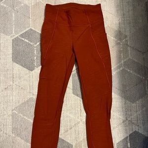 Lululemon Burnt Orange 7/8 High Wasted Athletic Style Leggings